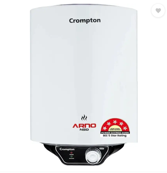 Crompton ASWH-3015 (ARNO NEO 5S) 15 L Storage Water Geyser | 5 Star BEE Energy Rating | National Energy Conservation Award Winner 2023 (White)