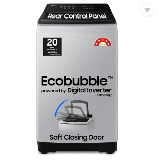Samsung 8 kg 5 star, Ecobubble, Digital Inverter, Fully Automatic Top Load Washing Machine Grey (WA80BG4441BGTL,WA80BG4441BG)
